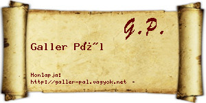 Galler Pál névjegykártya